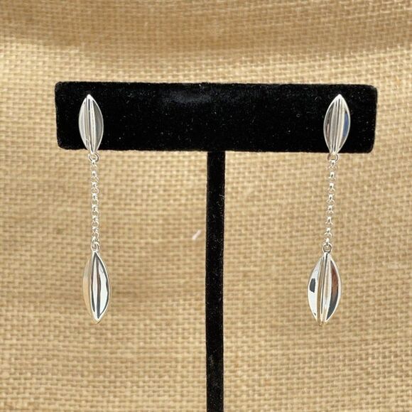 Sevilla Silver Jewelry - Sevilla Silver Oblong Chain Drop Earrings Sterling Silver Marquee Shaped Dangle